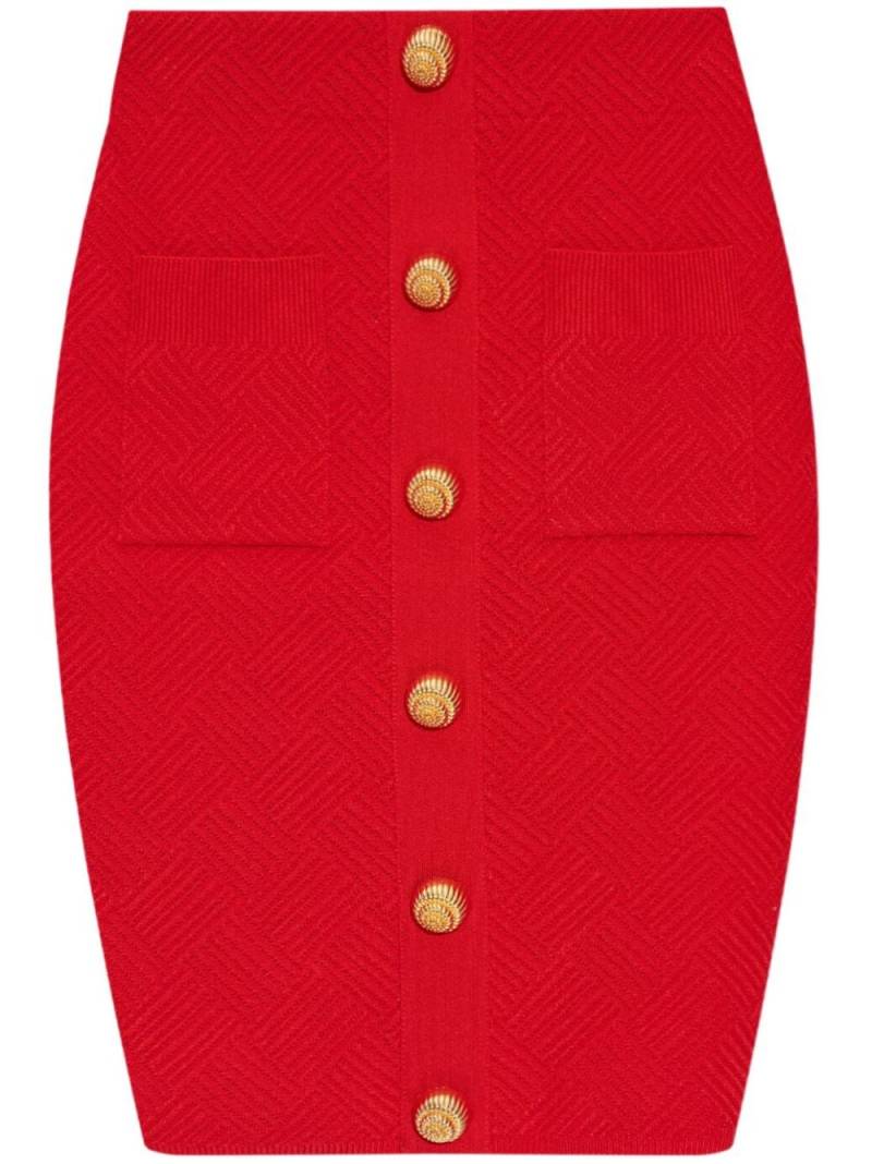 Balmain button-embellished midi skirt - Red von Balmain