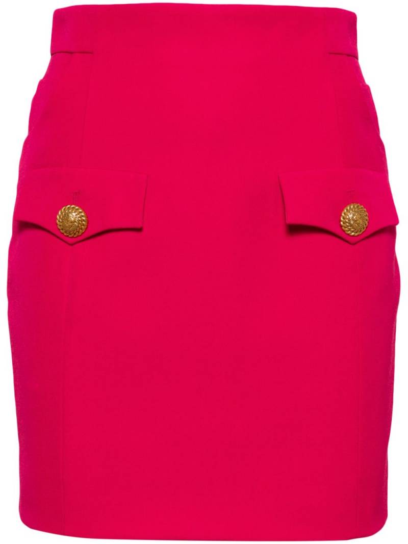 Balmain button-embellished virgin-wool miniskirt - Pink von Balmain