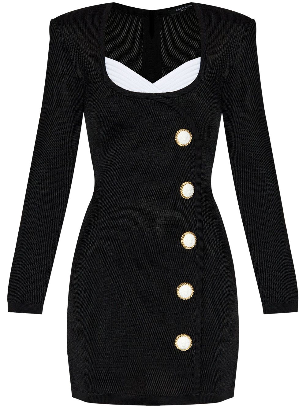 Balmain button-embellishment knitted mini dress - Black von Balmain