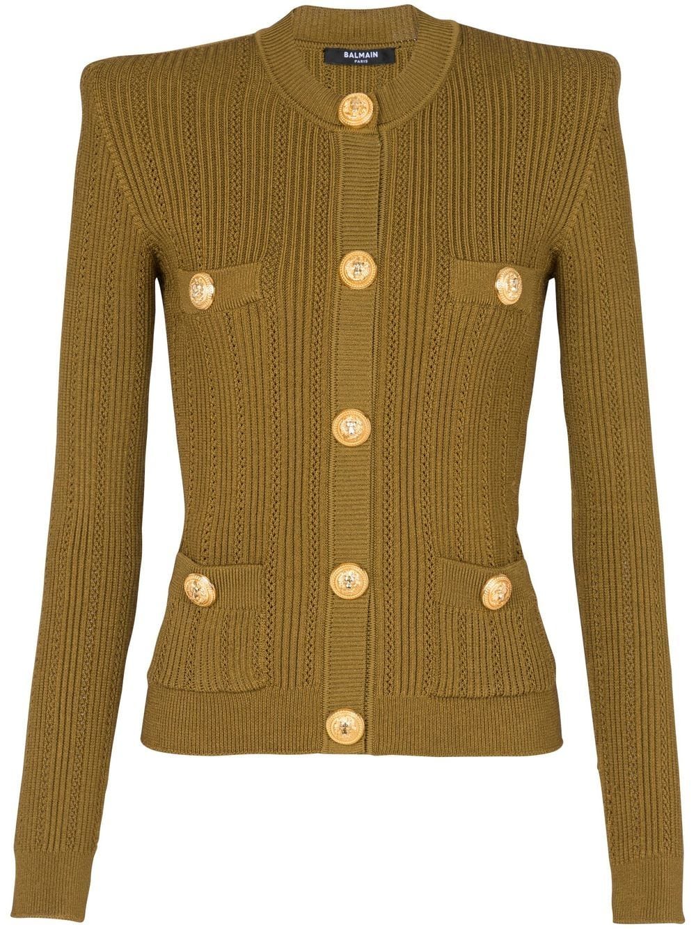 Balmain button-front knitted top - Gold von Balmain