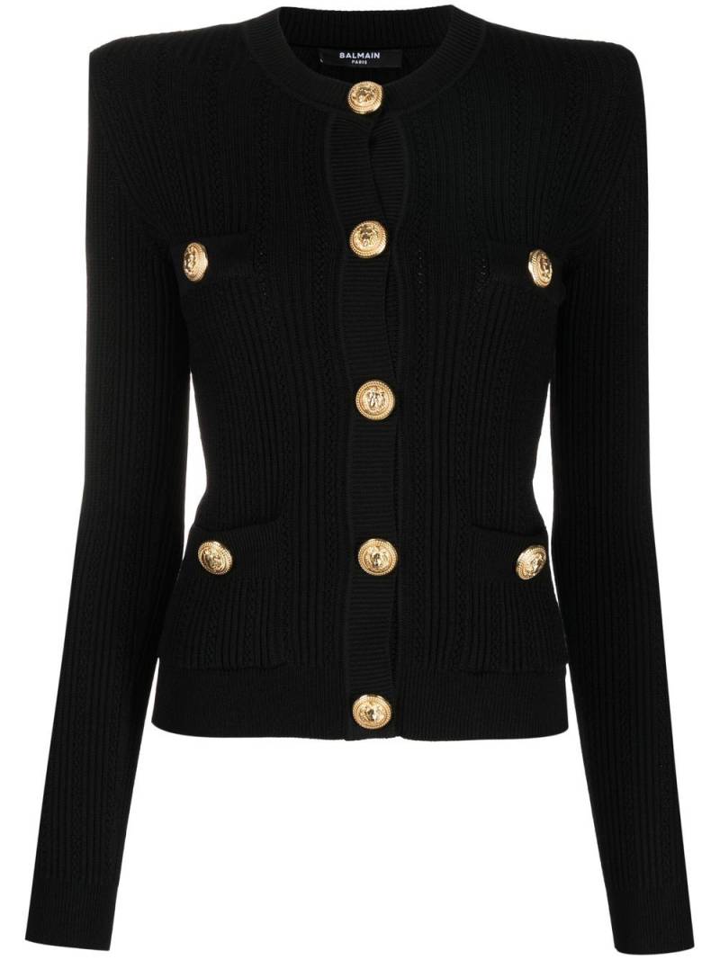 Balmain button-front knitted top - Black von Balmain