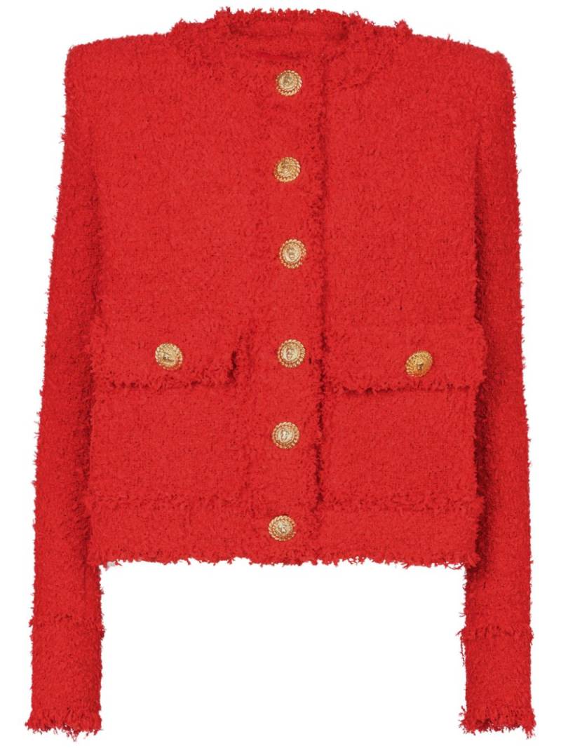 Balmain buttoned tweed jacket - Red von Balmain