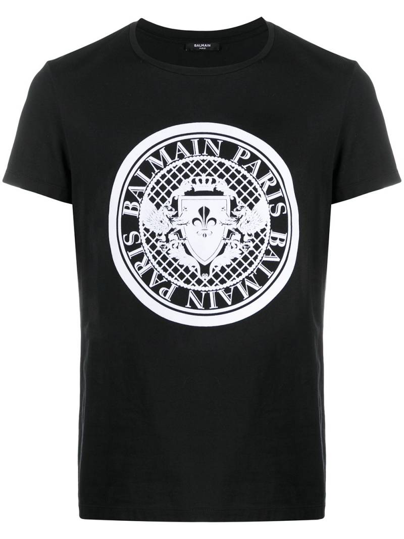 Balmain flocked coin T-shirt - Black von Balmain