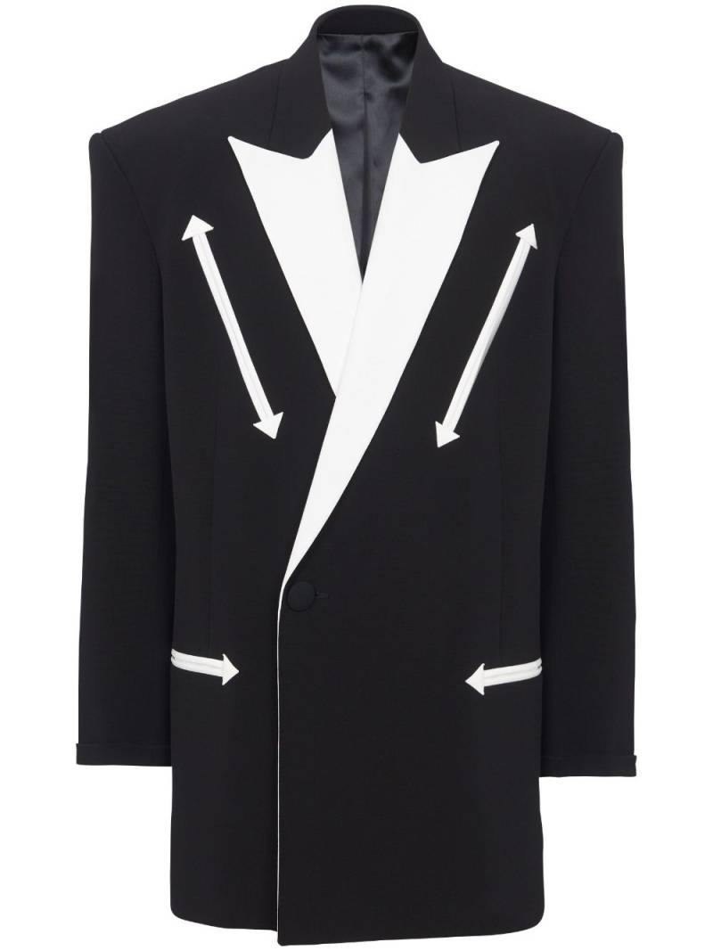 Balmain crepe-texture double-breasted blazer - Black von Balmain