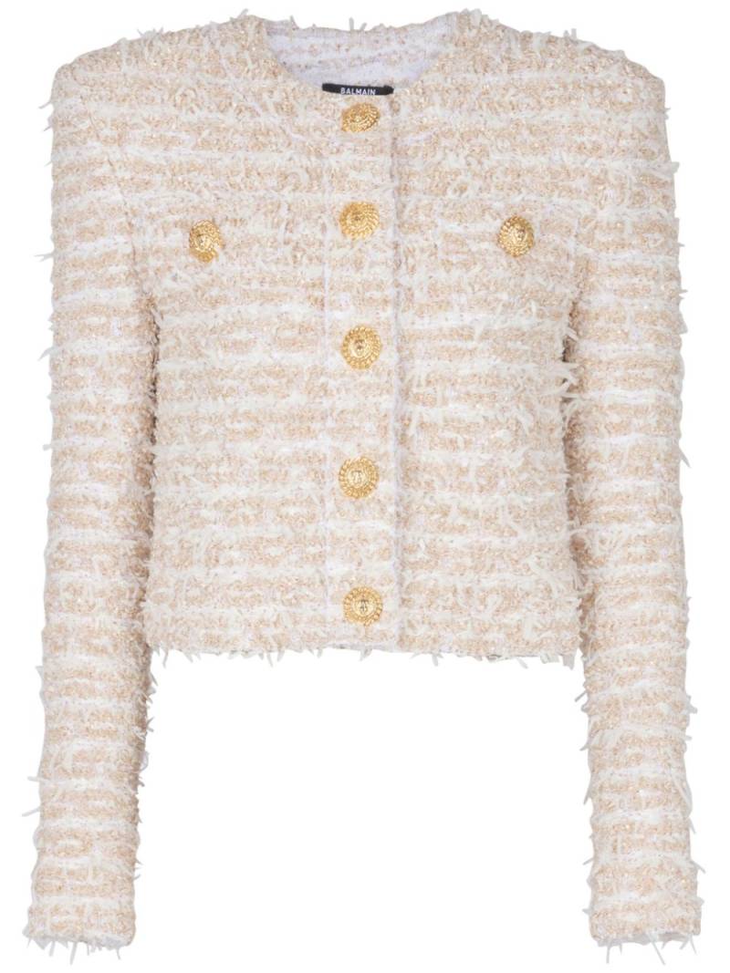 Balmain cropped tweed jacket - Neutrals von Balmain