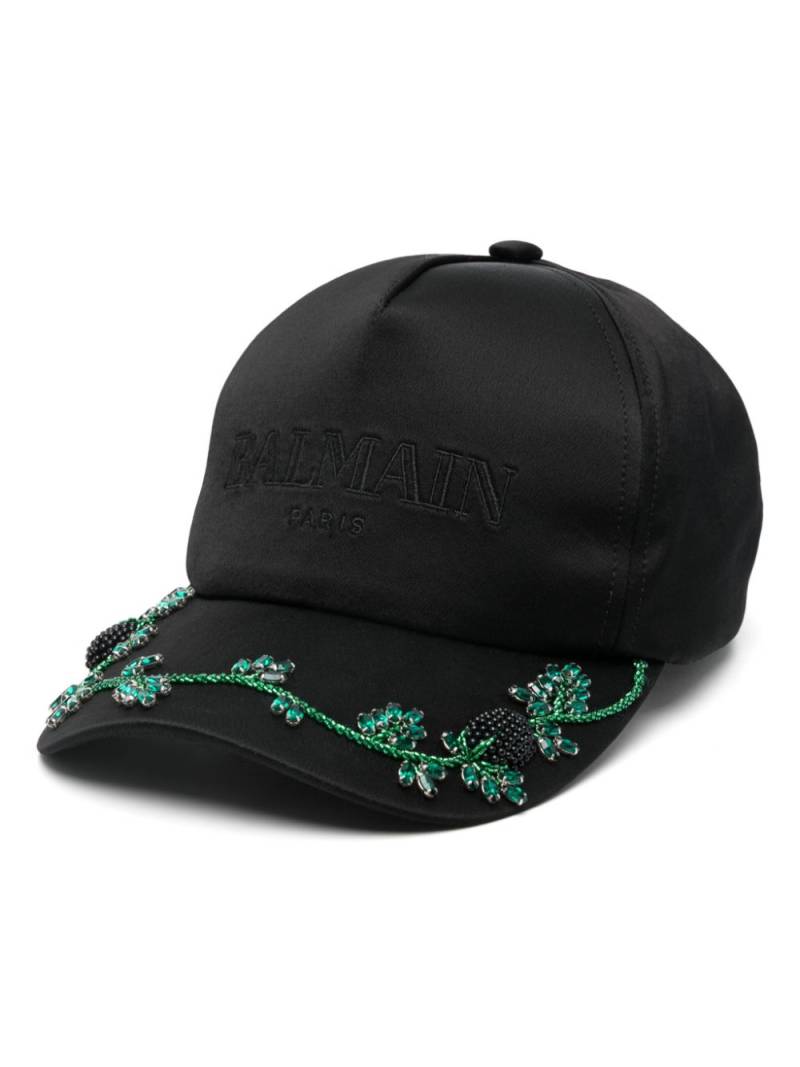 Balmain crystal-embellished cap - Black von Balmain