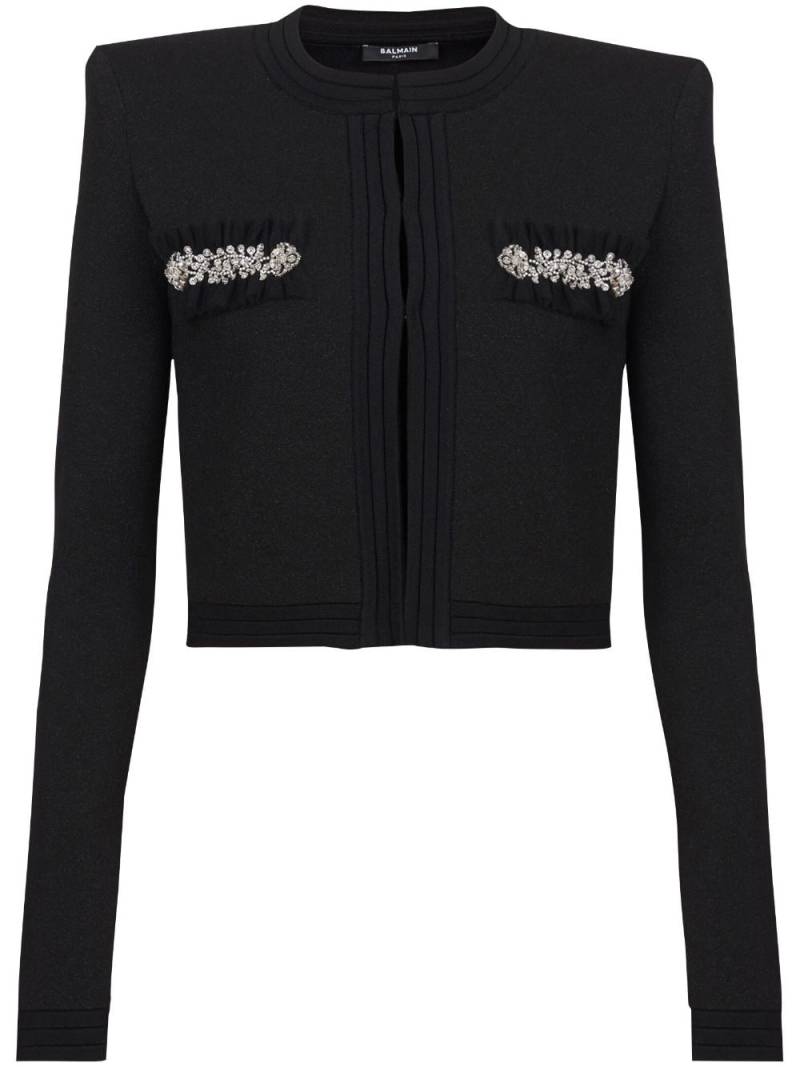 Balmain crystal-embellished cardigan - Black von Balmain