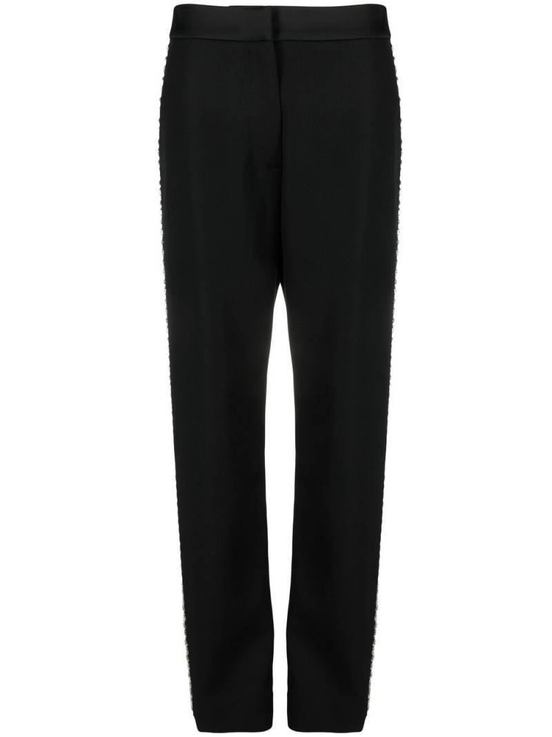 Balmain crystal-embellished straight-leg trousers - Black von Balmain