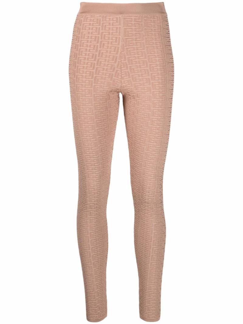 Balmain debossed monogram leggings - Neutrals von Balmain