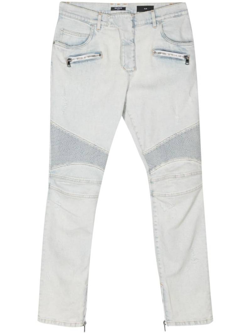 Balmain distressed tapered jeans - Blue von Balmain