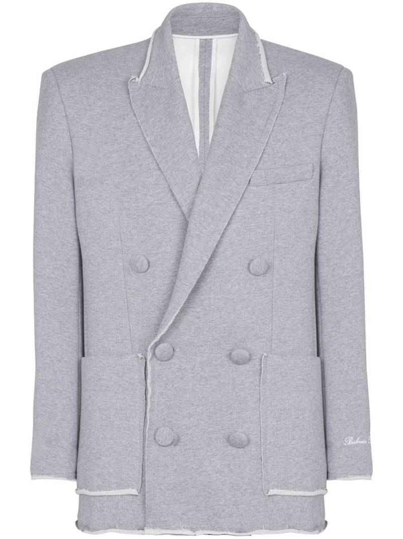 Balmain double-breasted cotton blazer - Grey von Balmain