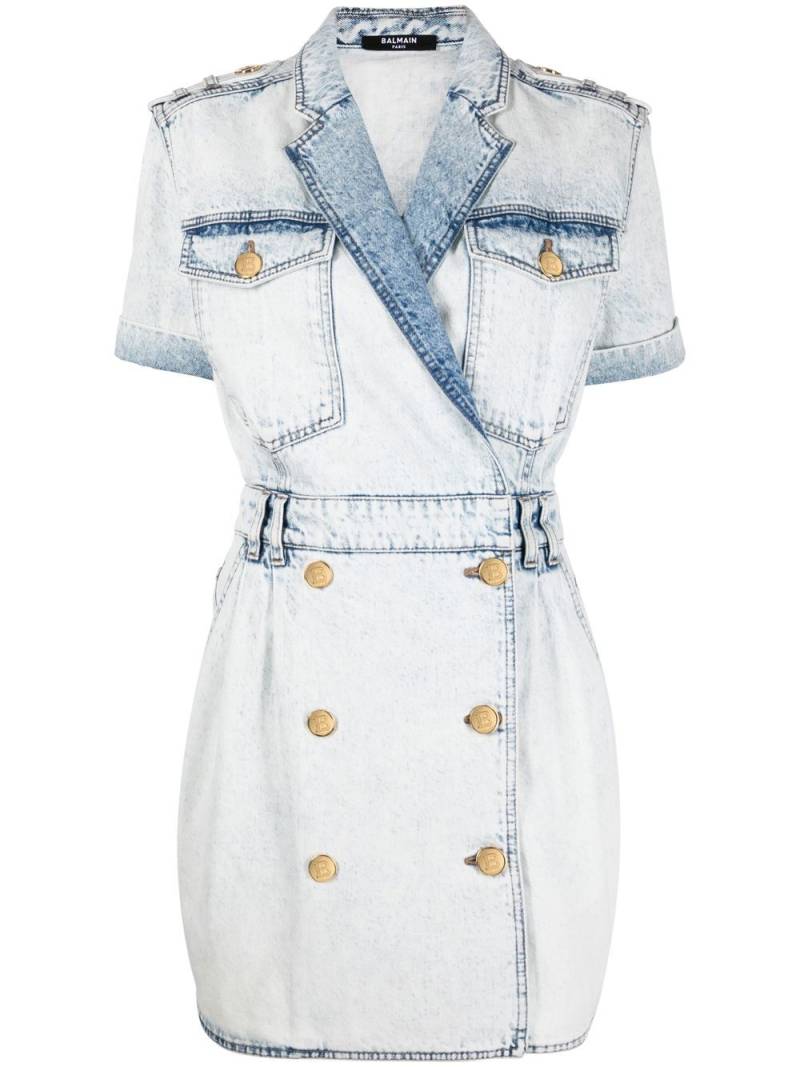 Balmain double-breasted denim dress - Blue von Balmain