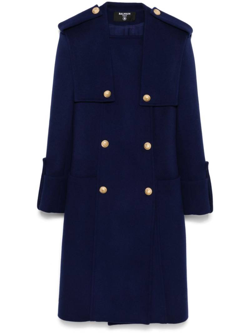 Balmain double-breasted military coat - Blue von Balmain