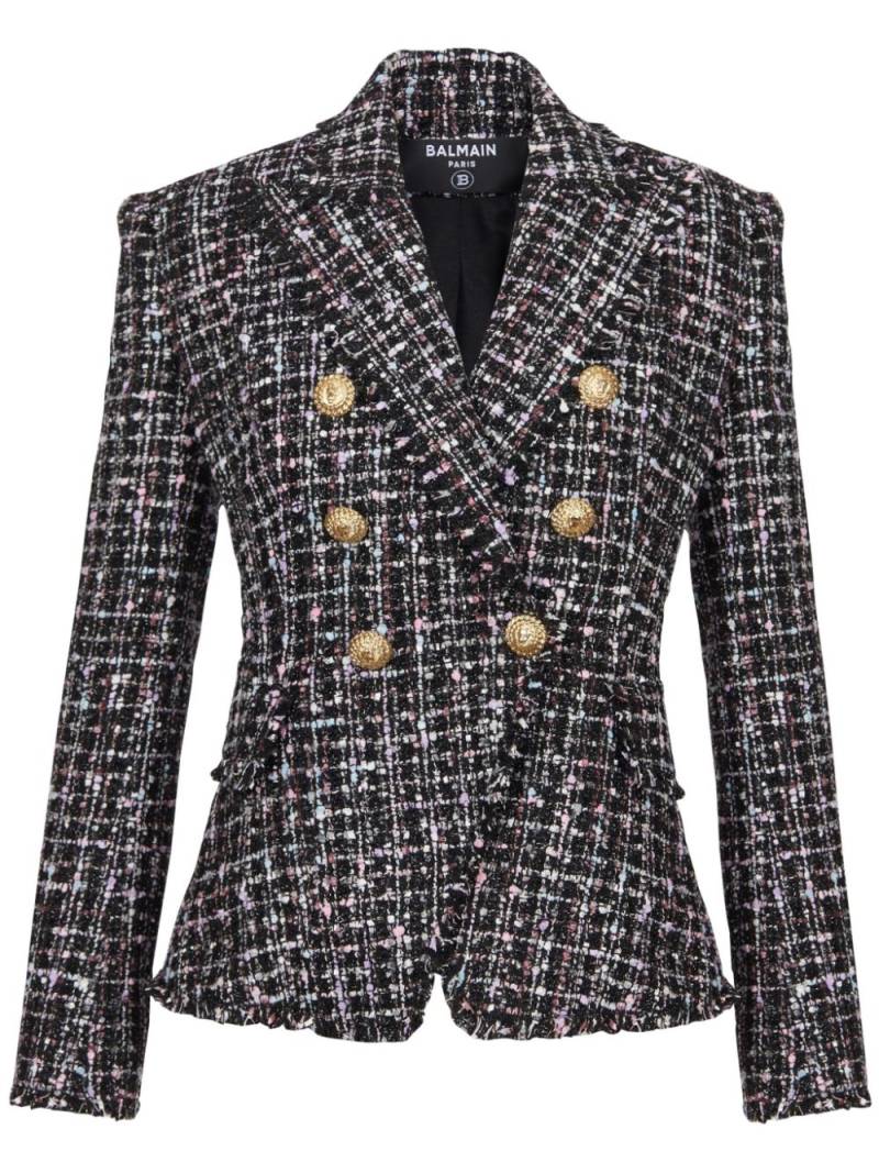 Balmain double-breasted tweed blazer - Black von Balmain