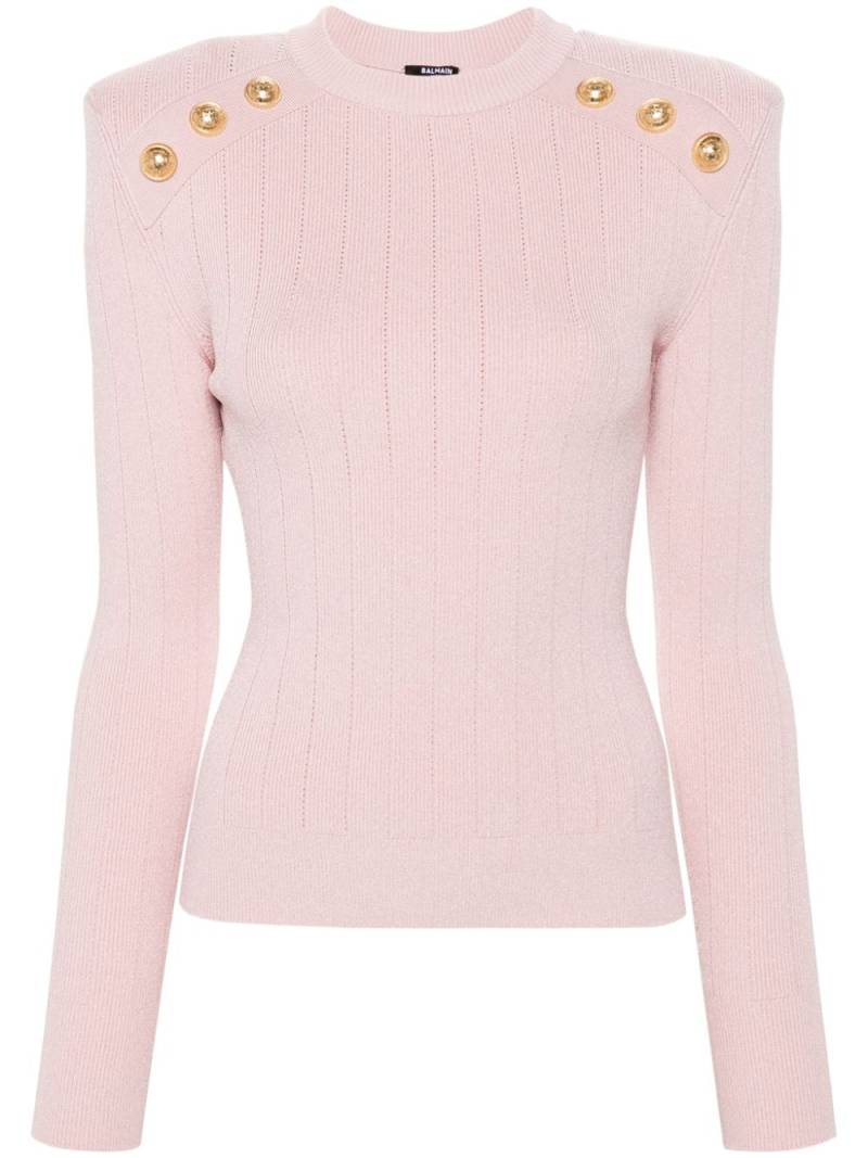 Balmain embossd-buttons sweater - Pink von Balmain