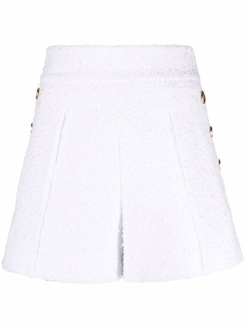 Balmain embossed-button tweed shorts - White von Balmain