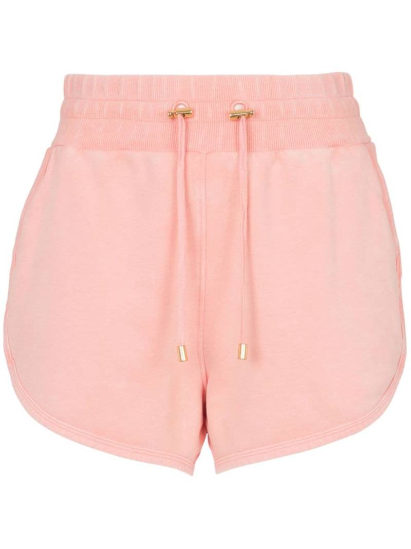 Balmain embroidered-logo cotton shorts - Pink von Balmain