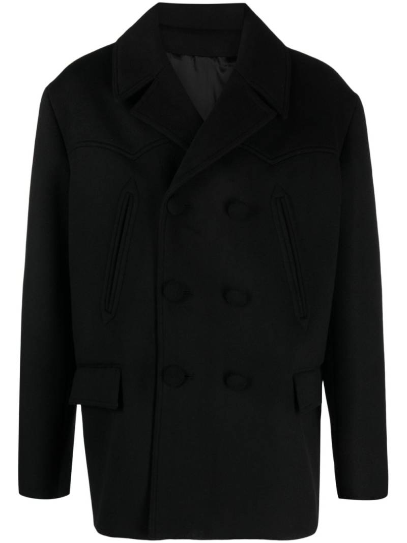 Balmain double-breasted wool coat - Black von Balmain