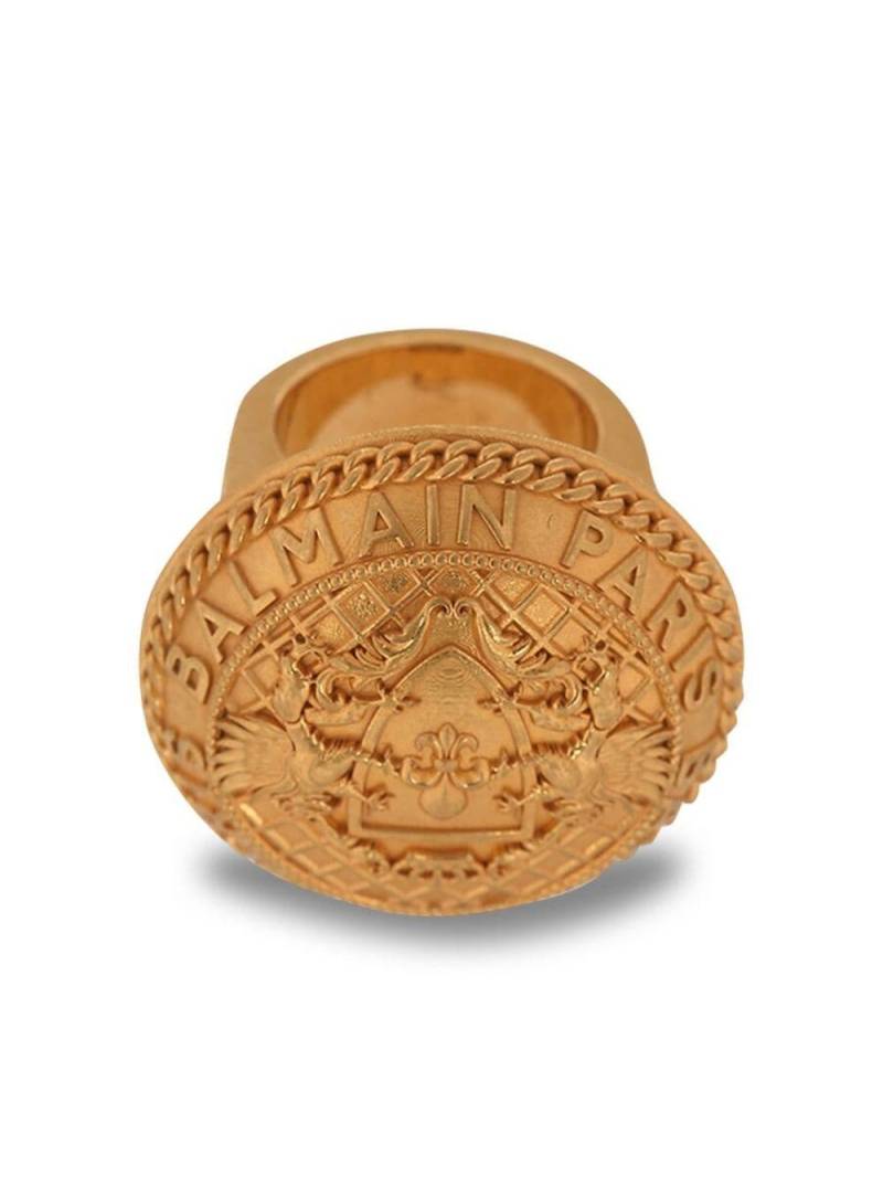 Balmain engraved logo round ring - Gold von Balmain