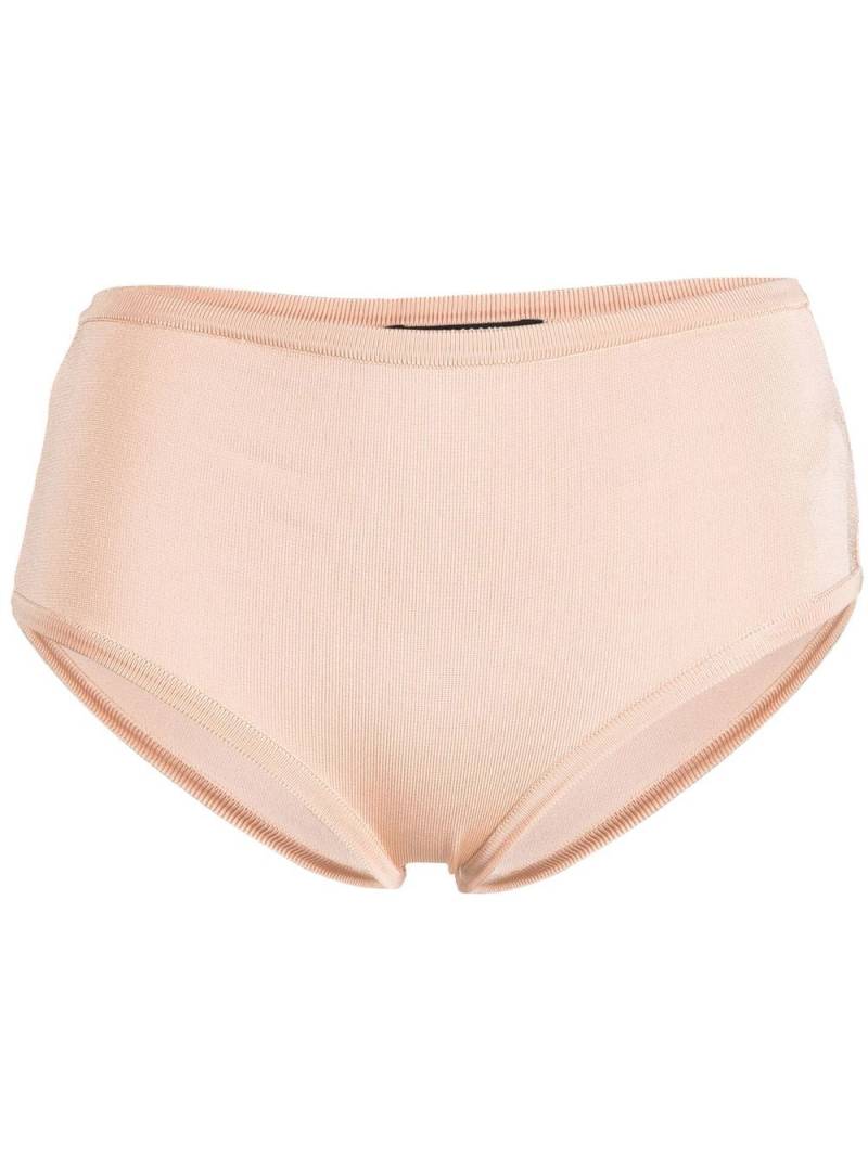 Balmain fine-ribbed mid-rise briefs - Neutrals von Balmain