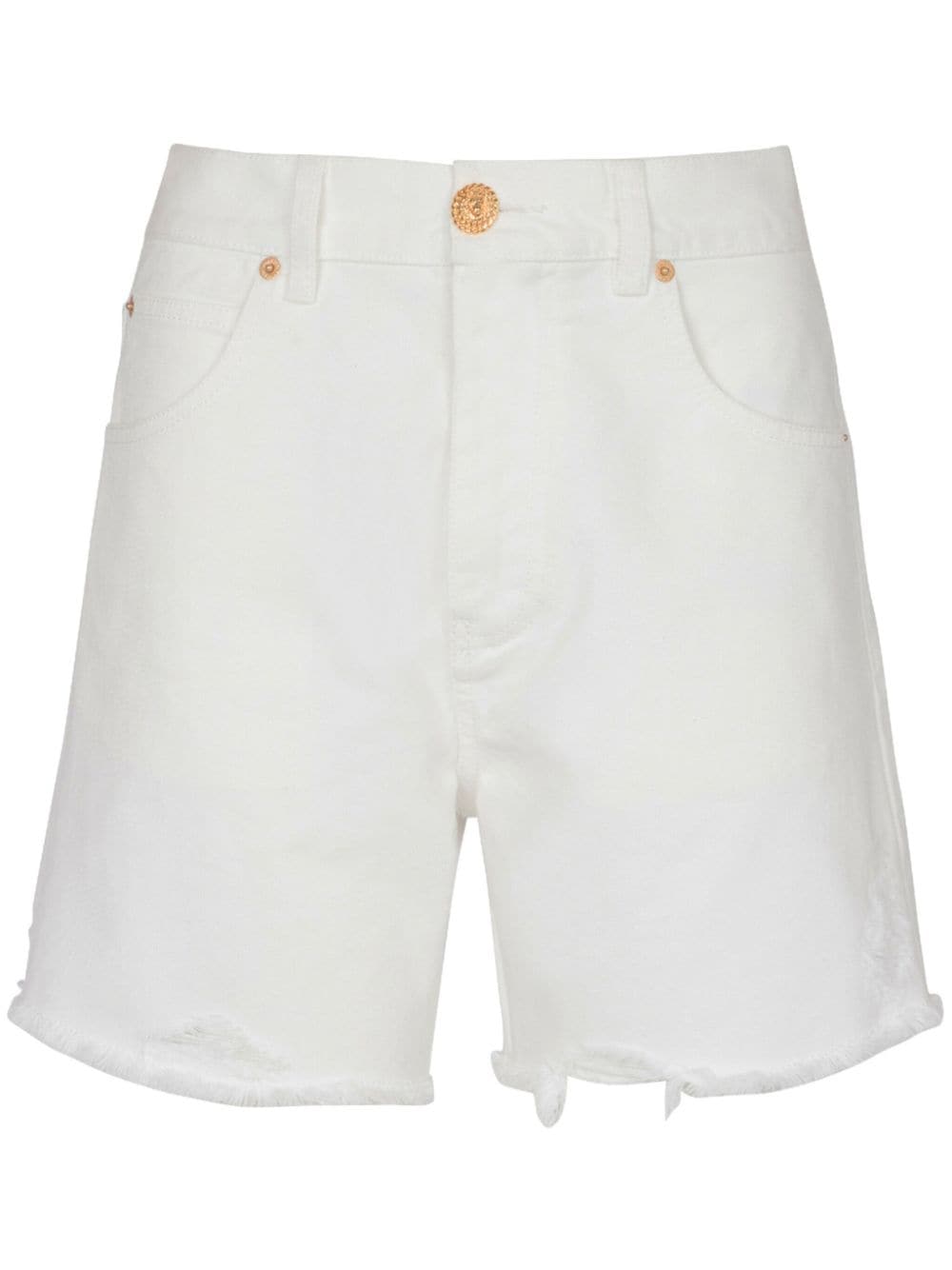 Balmain frayed denim mini shorts - White von Balmain