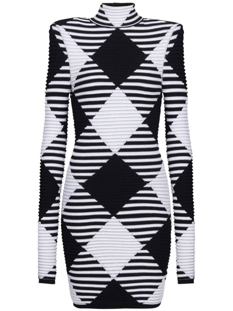 Balmain gingham knit mini dress - Black von Balmain