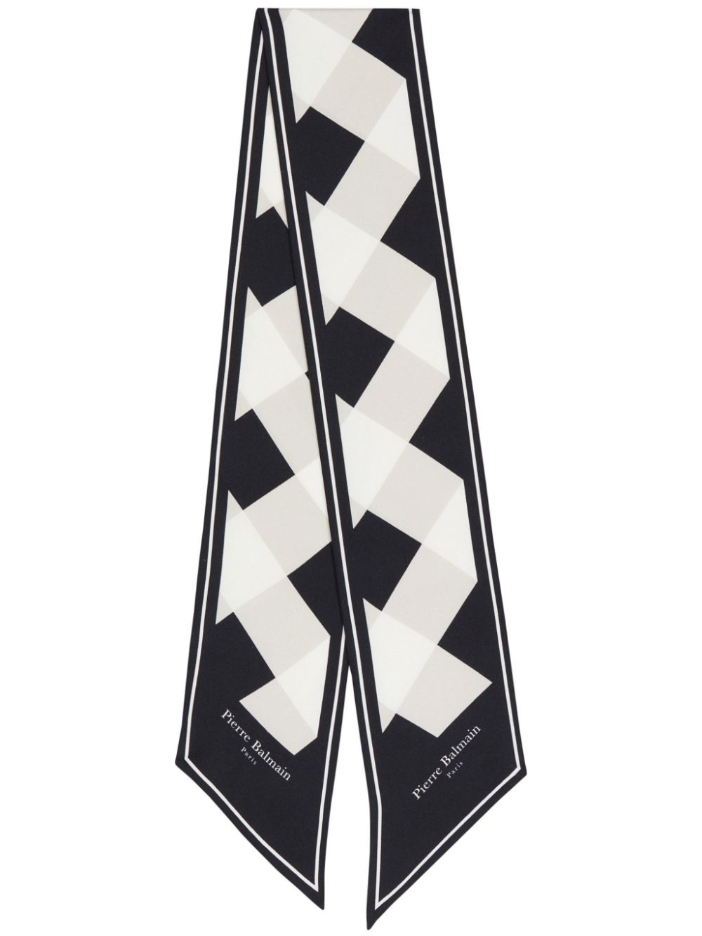 Balmain gingham pattern silk bandana - Black von Balmain