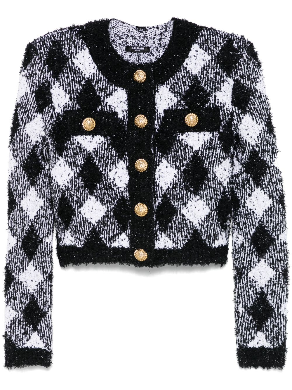 Balmain gingham tweed jacket - White von Balmain