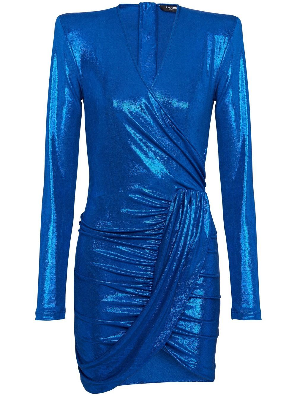 Balmain glittered ruched dress - Blue von Balmain