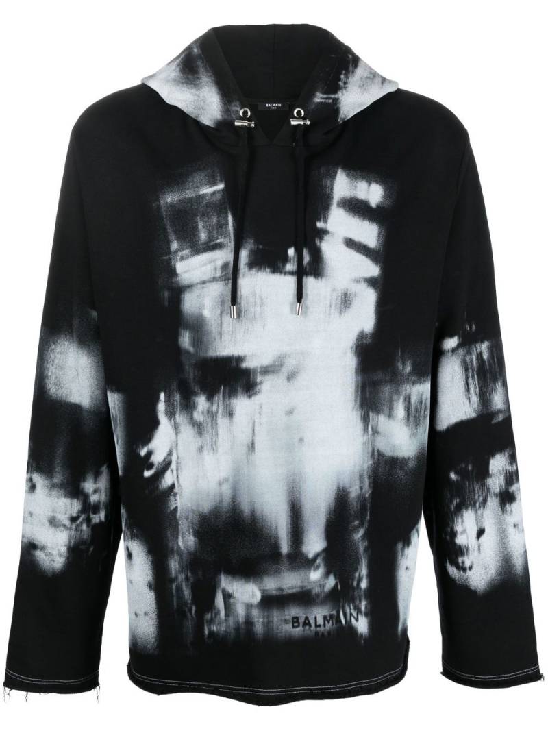 Balmain graphic X-ray print hoodie - Black von Balmain