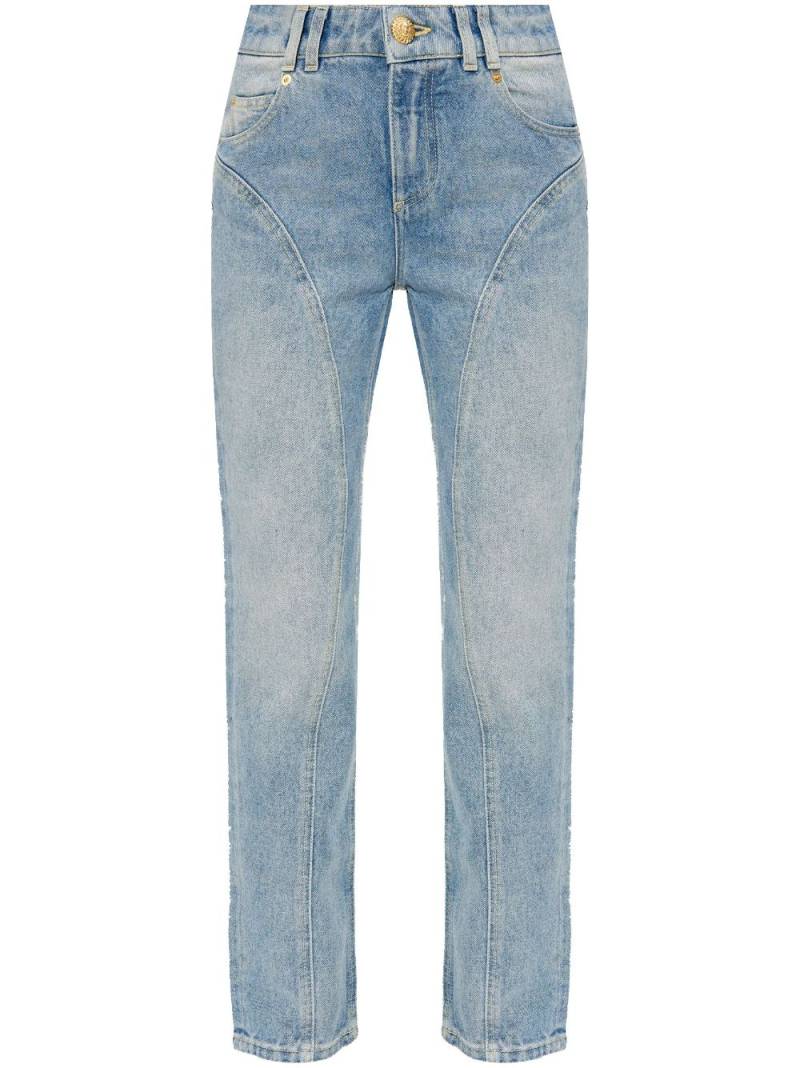 Balmain high-rise straight-leg jeans - Blue von Balmain