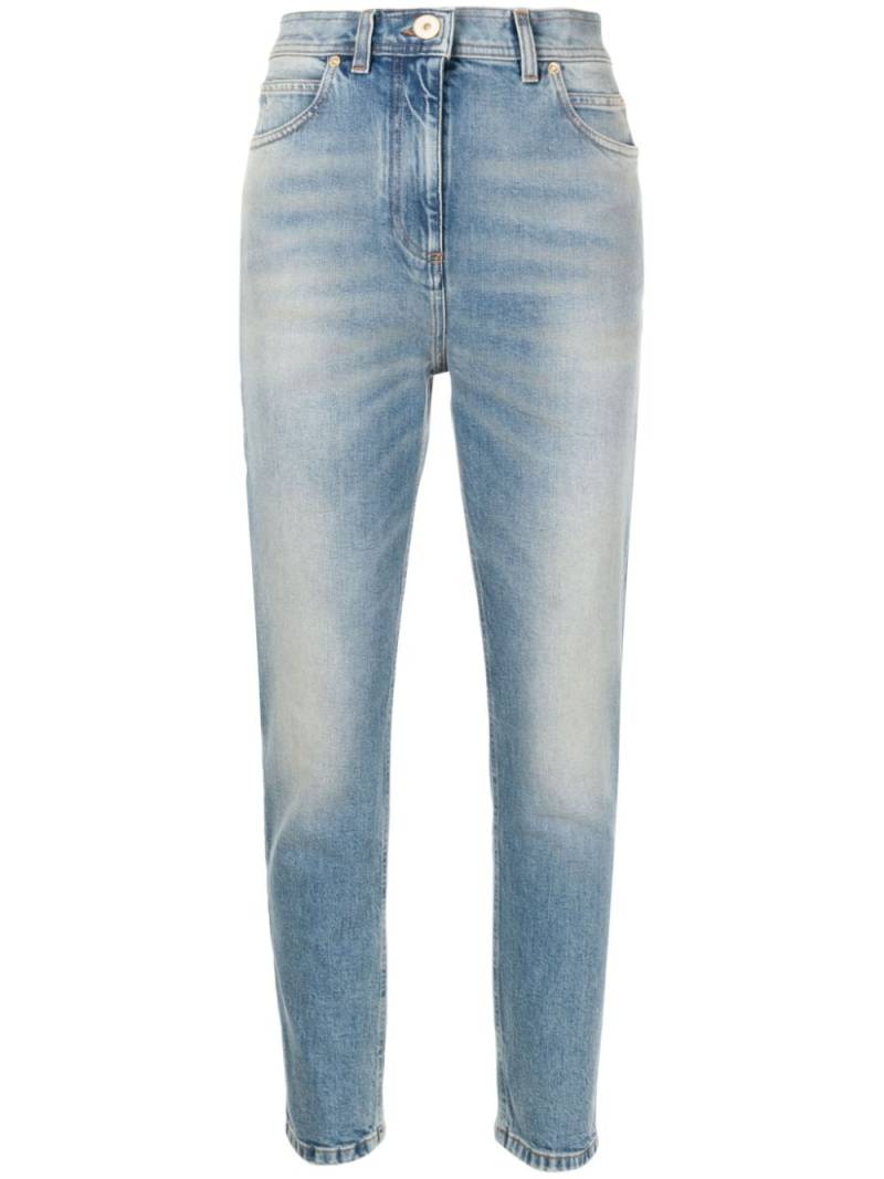 Balmain high-rise straight-leg jeans - Grey von Balmain