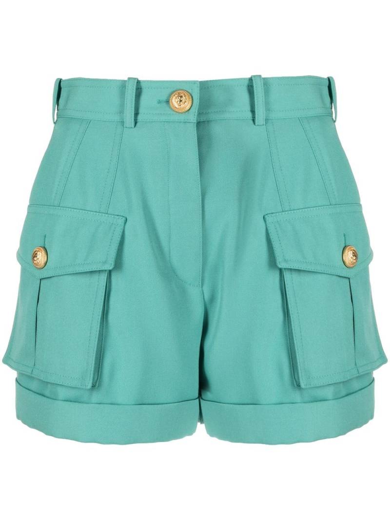 Balmain high-waisted flap-pocket shorts - Green von Balmain