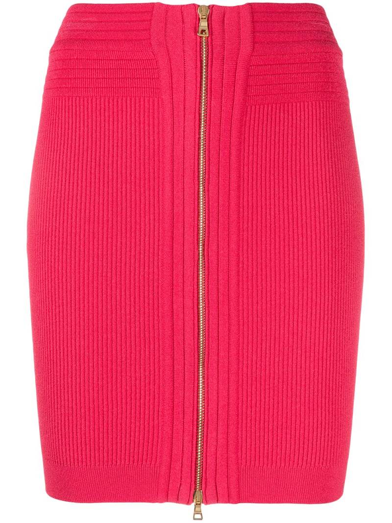 Balmain high-waisted knitted miniskirt - Pink von Balmain