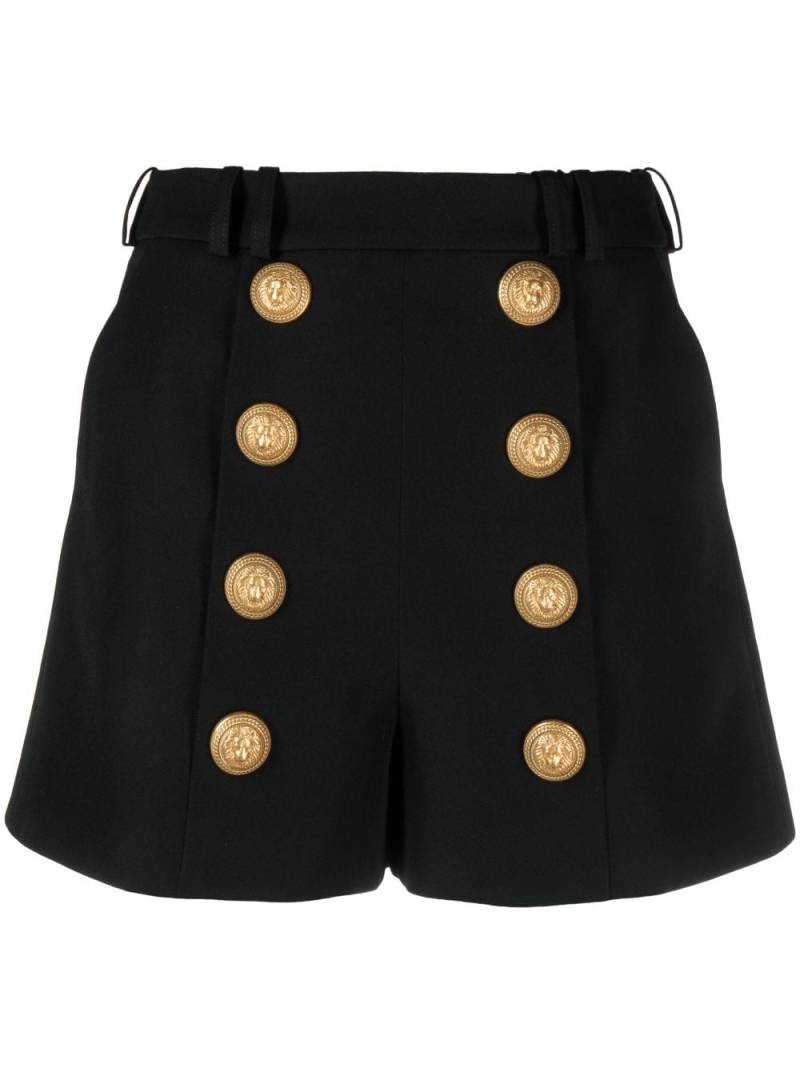 Balmain high-waisted virgin-wool shorts - Black von Balmain