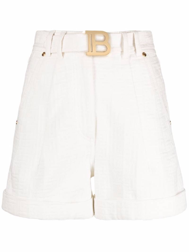 Balmain jacquard monogram shorts - White von Balmain