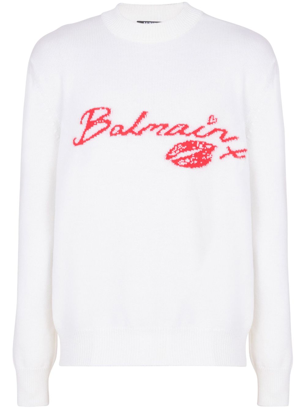 Balmain kiss-jacquard wool jumper - Neutrals von Balmain