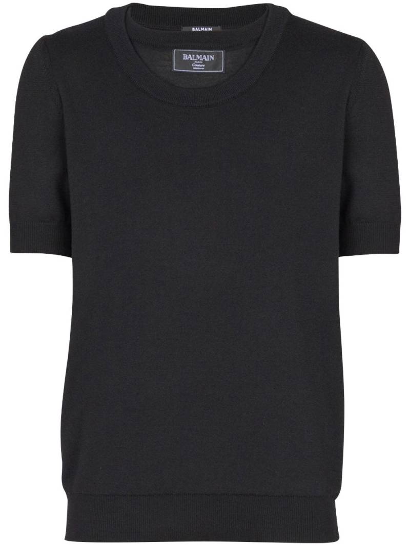 Balmain knitted T-shirt - Black von Balmain