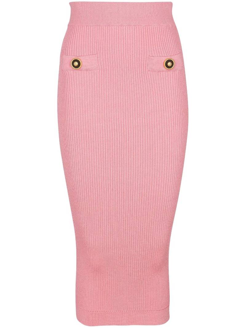 Balmain knitted midi skirt - Pink von Balmain