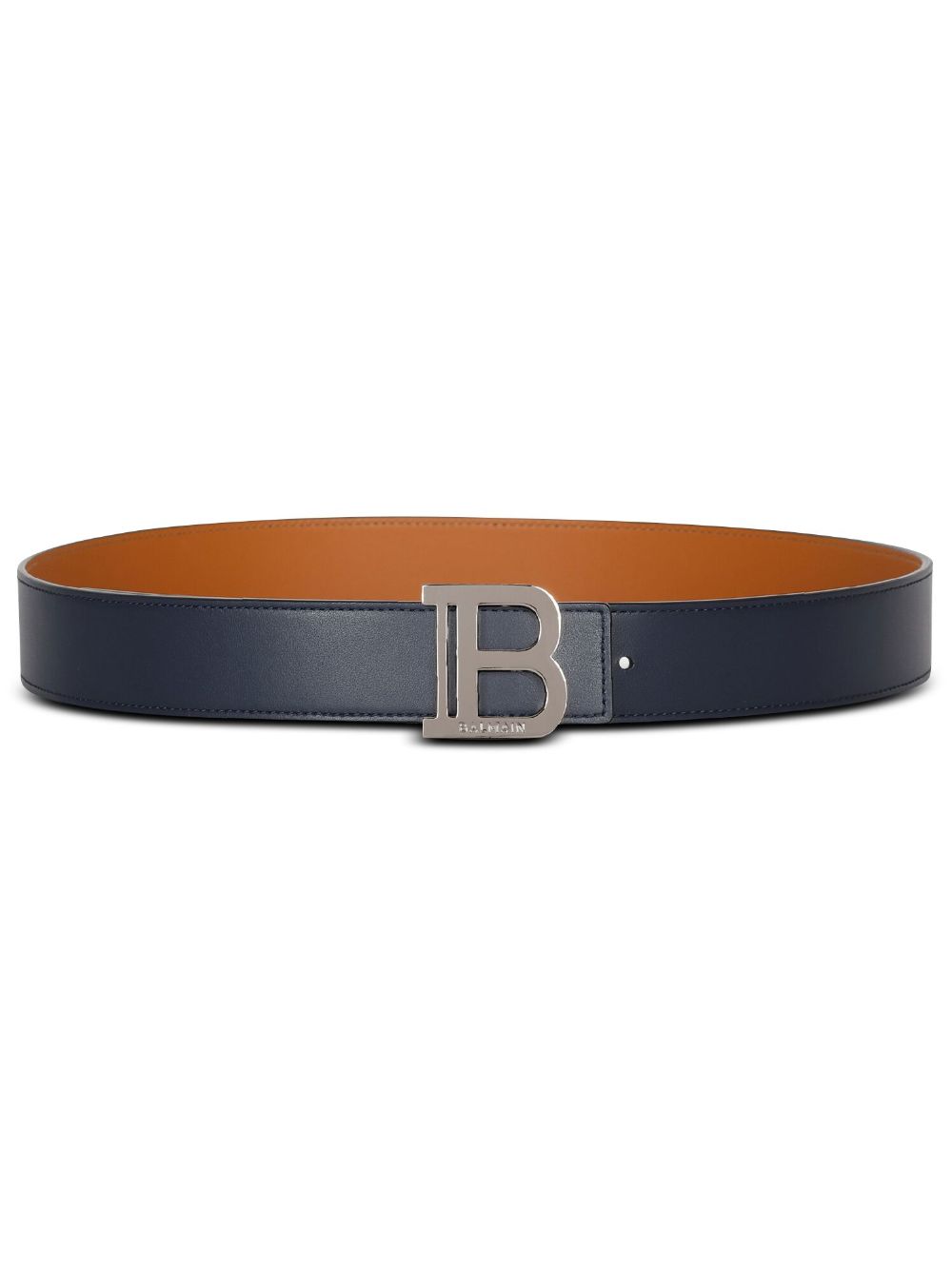 Balmain logo-buckle leather belt - Blue von Balmain
