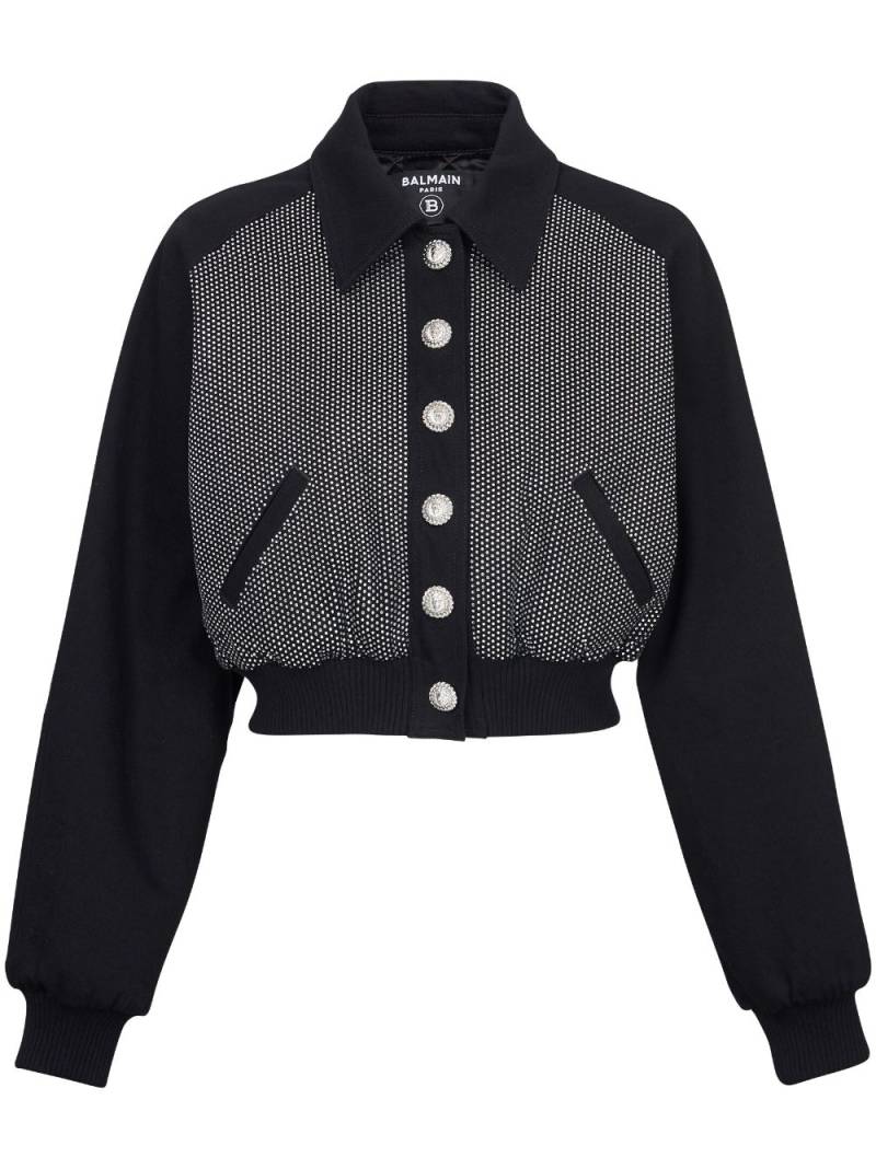 Balmain logo-embellished cropped jacket - Black von Balmain