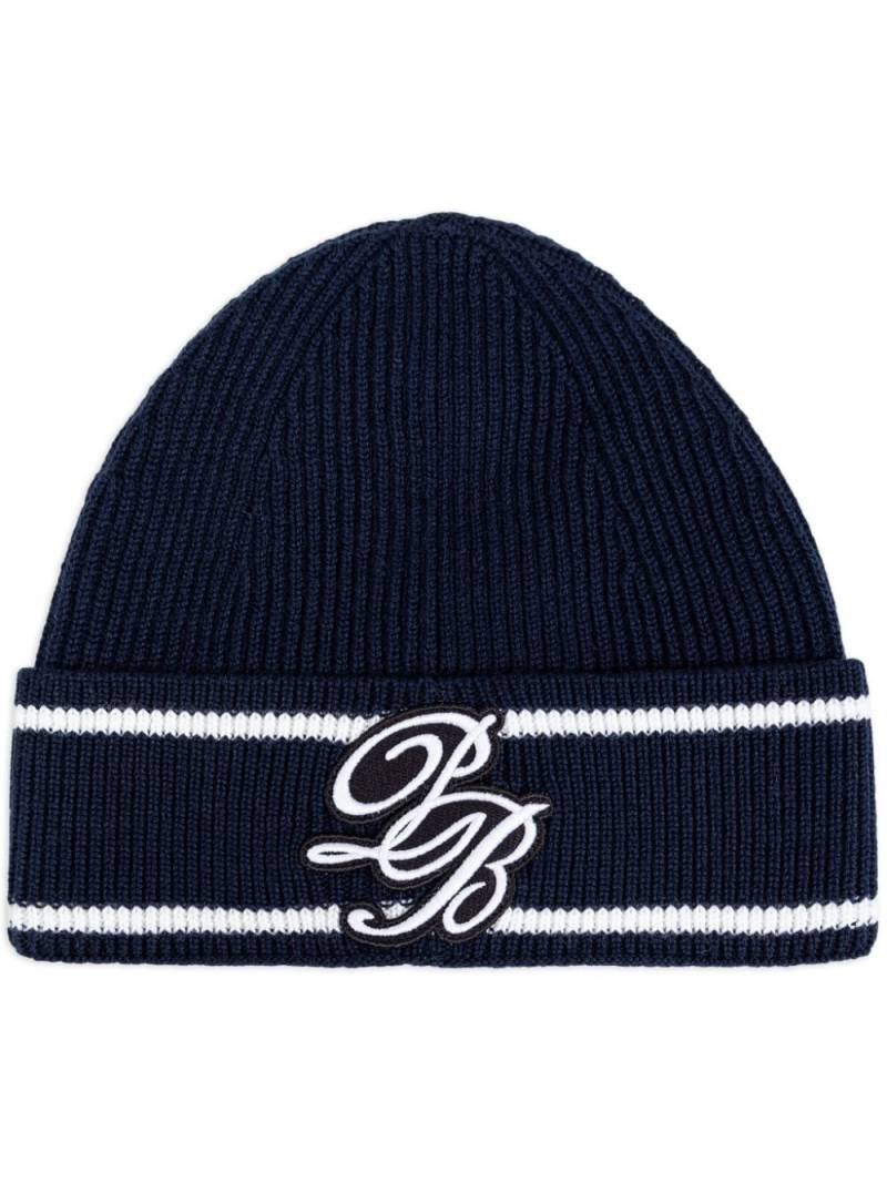 Balmain logo-embroidered beanie - Blue von Balmain