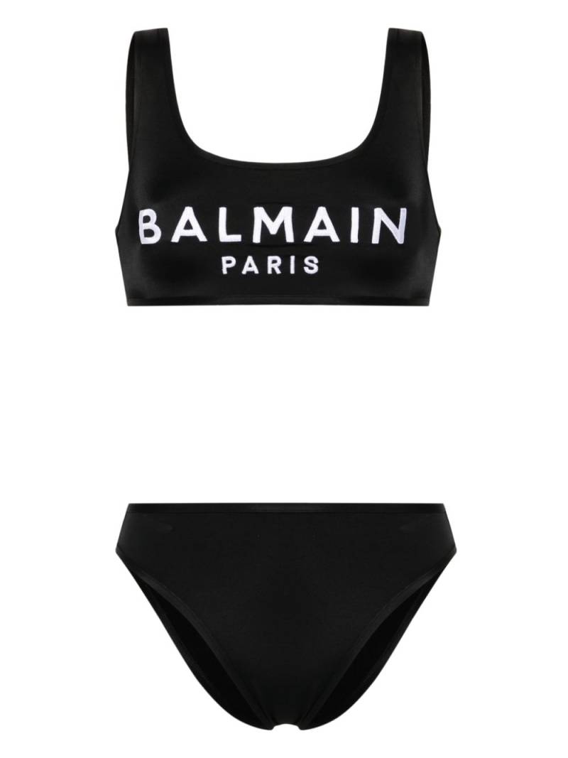 Balmain logo-embroidered bikini set - Black von Balmain