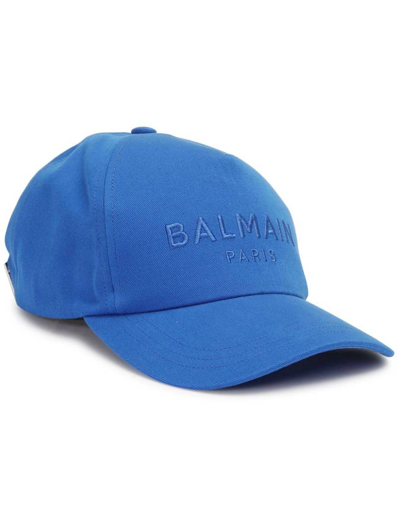 Balmain logo-embroidered cap - Blue von Balmain