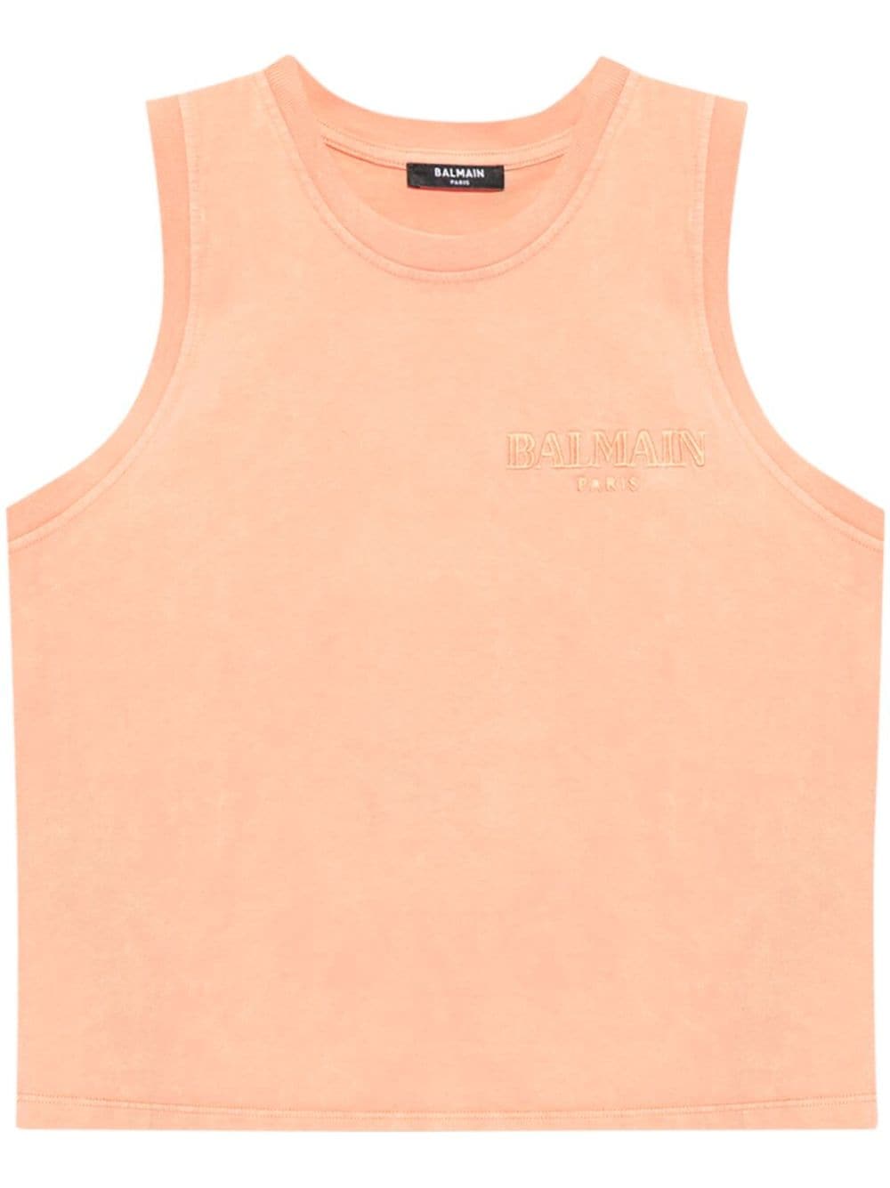 Balmain logo-embroidered cotton vest - Pink von Balmain