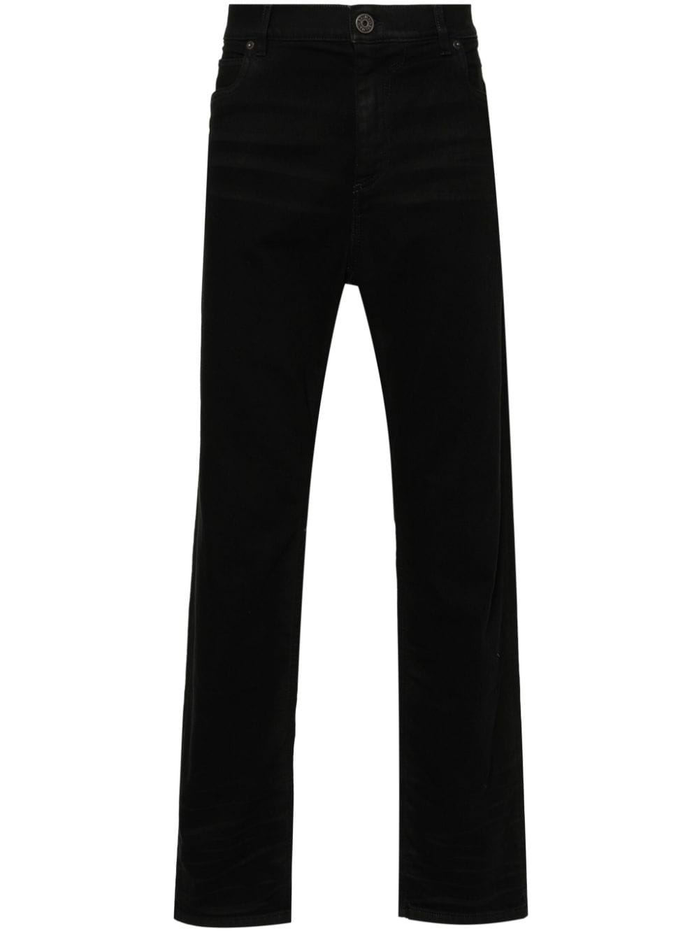 Balmain logo-embroidered straight-leg jeans - Black von Balmain