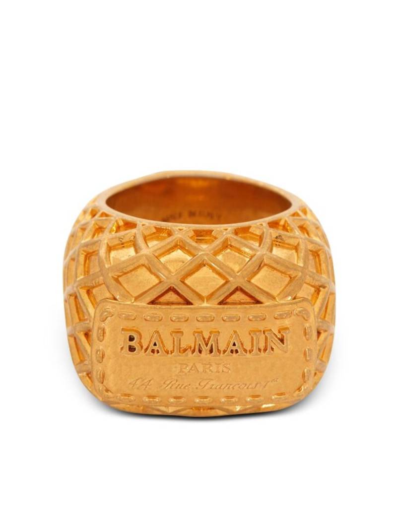 Balmain Signature embossed-finish ring - Gold von Balmain