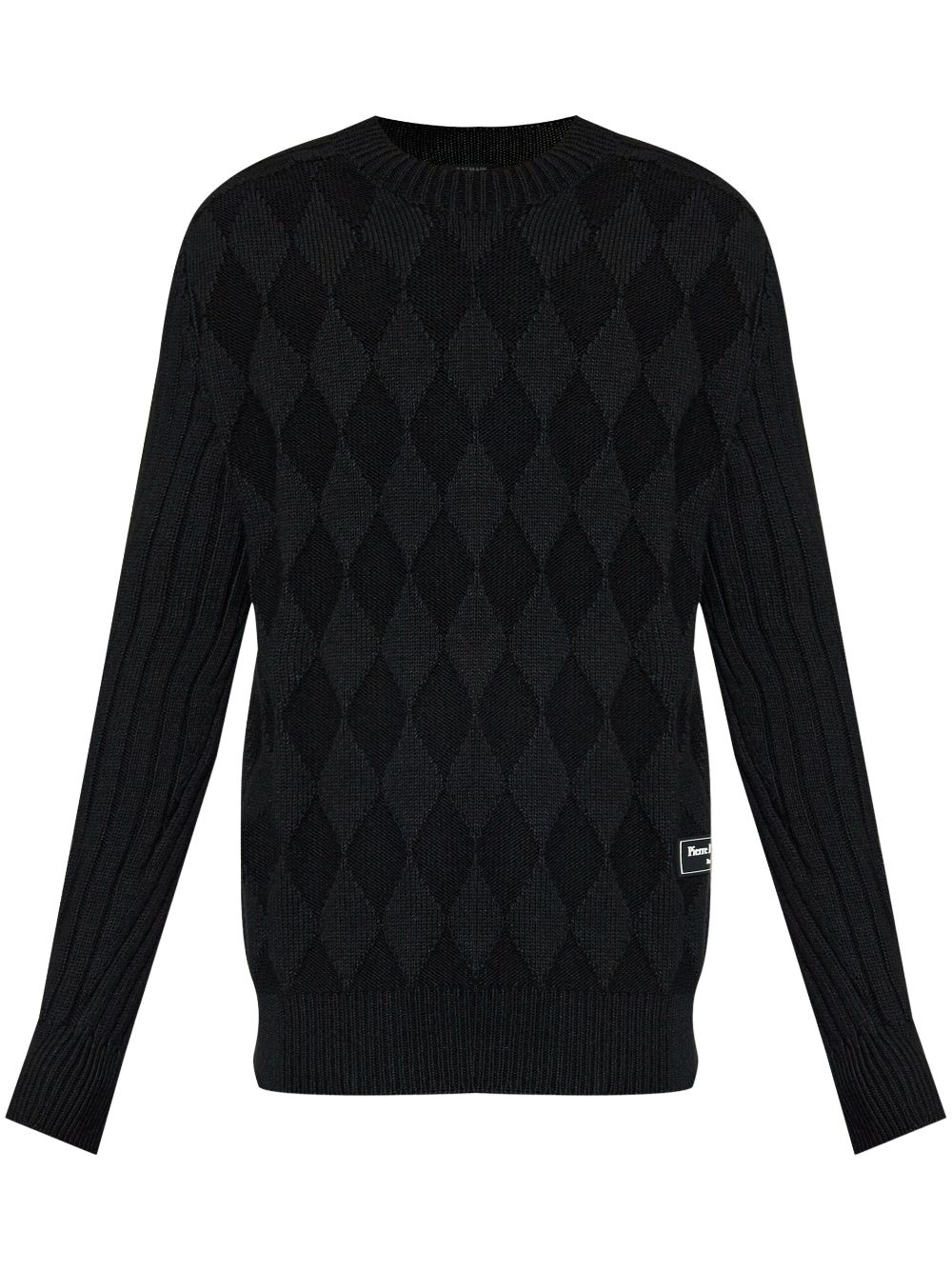 Balmain logo-patch wool jumper - Black von Balmain