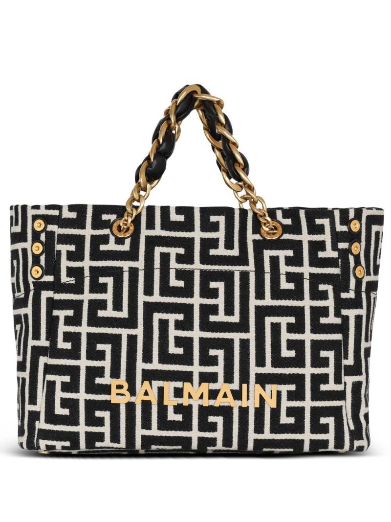 Balmain logo-plaque tote bag - Black von Balmain