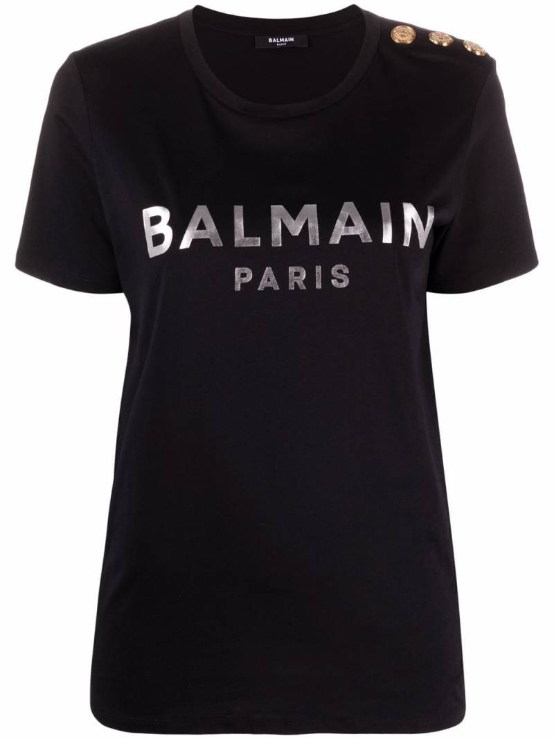 Balmain logo-print T-shirt - Black von Balmain